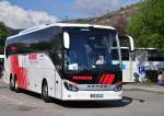 Setra 516 HD von Globus aus Polen am 18.4.2015 in Krems.