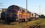 CFL Cargo MX 1023 und 266 032-2 sowie ContecRail MY 1158 abgestellt im dänischen Grenzbahnhof Pattburg(Padborg).