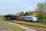 Ankunft des Veterantoges in Tondern, im Hintergrund der alte Marschbahnbahnhof von 1887, 14.05.2022