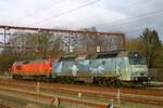 Nordic Rail Finance ApS TMe 1526 hinter DBCSC MZ 1459 abfahrbereit gen Norden, Pattburg/Padborg 04.03.2023