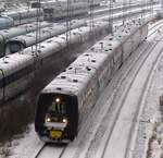 Winterbild 3: MF/MFB 50/5116 und 18 dieseln hier Richtung Vejle/Kolding.