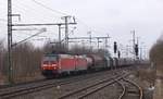 RSC EG 3111 und 0185 322-2 mit Mischer nach Maschen Rbf, Jübek, 16.09h, 22.02.2017