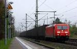 Wegen einer Bü Störung und einer damit verbundenen Überholung musste die RSC 0185 331-3 mit dem  Volvo-Express  im Bhf Schleswig halten.