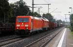 DBS/RSC 0185 321-4 mit der 232 230-3 und dem EZ-Z 4472x am Haken fährt hier durch Schleswig Richtung Dänemark.