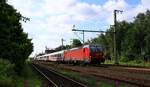 DSB Litra EB 3241 mit IC von Hamburg nach Kopenhagen hier bei der Durchfahrt in Jübek.