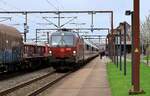 DSB EB 3211 mit EC nach Hamburg Einfahrt Pattburg Bahnhof.