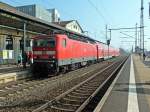 Mit einer Regionalbahn nach Heilbad Heiligenstadt steht 143 807 am 11.3.14 in Nordhausen.