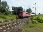 155 183, etwa eineinhalb Stunden zuvor als LZ in Richtung Gelsenkirchen unterwegs passiert hier, in den Mittagsstunden des 16.7.13 die Rckseite der Kokerei Prosper.