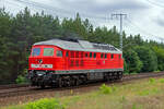 Nachdem 232 618 zuvor einen Schotterzug in die Gegenrichtung transportiert hatte, fuhr die Lok anschlieend allein in Richtung Sden.