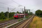 Am 01.07.2020 ist 442 327 als RB 24 am S-Bahn-Haltepunkt Plnterwald unterwegs in Richtung Senftenberg.