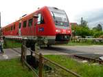 612 075 am Bahnbergang am Bodenseedamm in Lindau.