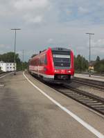 612 087 und 150 legen sich hier bei der Einfahrt in Kempten Hauptbahnhof in die Kurve.