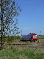 RE 7 bei Neudietendorf - 612 176 ist auf dem Weg nach Erfurt Hbf. 19.4.18