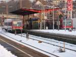 628 532 und 628 530 treffen sich am spten Nachmittag des 03.02.2010 in Wuppertal Oberbarmen.