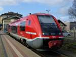 641 023 pendelt auf der RB53 und verbringt den größten Teil seiner Zeit wartend im Bahnhof Gotha auf dem Kopfgleis.