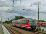 Am 16.6.2015 war 642 523 als RB Erfurt-Sömmerda unterwegs, hier bei der Ausfahrt aus Erfurt-Ost.