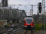 RB38 (644 019) nach Bedburg, kurz vor der Überquerung des Rheins am 1.12.2019.