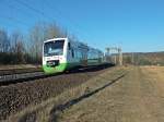 VT 113 und 127 der Sdthringenbahn am 12.3.14 bei Erfurt-Bischleben.