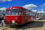 Regelmig sind auf der InnoTrans nicht nur Neubaufahrzeuge, sondern auch einzelne Vertreter historischer Baureihen zu sehen. Die Hanseatische Eisenbahn war im Jahr 2022 mit dem Schienenbus 798 610 zu Gast.