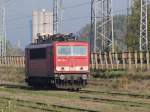 155 218-1 abgestellt im Kombiwerk Rostock-Seehafen(09.10.10)