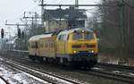 DB Netzinstandhaltung 218 392-9 mit dem Messwagen 99 80 93-60 005-9 und dem Steuerwagen 99 80 93-60 003-4 Bybdzf 323 (ex 50 80 80-35 680-3 Bybdzf 482.1) auf dem Weg nach Flensburg.