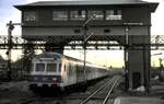 Steuerwagen Bauart Karlsruhe beim Reiterstellwerk in Memmingen am 05.01.1999.