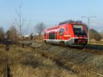 DB-Walfisch 641 023 verlsst Erfurt-Nord am 7.1.15 gen Norden.