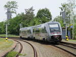 An der Station  Leipzig Werkstättenstraße  hielt,am 03.Juni 2020,641 032 und 641 036.