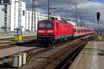 S-Bahn mit 143 288 verlässt Nürnberg Hbf am 21 Februar 2020.