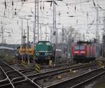 gelb,grn und rot waren am 16.02.2014 im Rostocker Hbf vertreten.