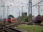 115 261+Hamster und 143 250-9 abgestellt im Rostocker Hbf.08.08.2014