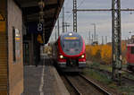 Der PESA-Neubautriebwagen 632 113 hat als RB43 aus Dortmund Wanne-Eickel erreicht.