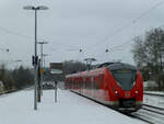 S8 Richtung Mönchengladbach bei der Ausfahrt in Sonnborn, 8.2.2021.