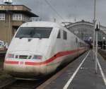 401 007-0 als ICE 892 von Leipzig Hbf nach Kiel Hbf kurz nach der bereitstellung im Leipziger Hbf.13.04.2013