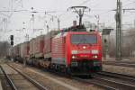 189 063-1 mit KLV-ZUG  nach Verona bei der Durchfahrt am 31.03.2012 in Mnchen Heimeranplatz