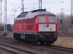 232 904-3 als Leerfahrt von Poppendorf Richtung WRS bei der Einfahrt im Bahnhof Rostock-Seehafen.(18.03.2011)