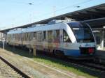 BUGA-Express VT706 von OLA Ostseeland Verkehr GmbH wartet im Rostocker Hbf auf Fahrgste nach Gstrow.(15.04.2011)