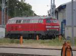 218 389-5 stand noch sehr friedlich im BW Rostock Hbf wenig spter durfte Sie endlich nach Stralsund los fahren um dort den IC1961 Hamburg-Altona nach Seebad Heringsdof zu bespannen.(10.06.2011)