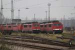 155 235-5 und 155 018-5 abgestelllt in Rostock-Toitenwinkel.16.11.2011