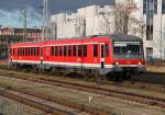 628 314-6 als S3 von Rostock Hbf nach Rostock-Seehafen/Nord kurz vor der Ausfahrt im Rostocker Hbf.06.01.2012