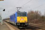 146 519-4 mit InterConnex 68903/68904   Leipzig-Berlin-Rostock-Warnemnde-Leipzig bei der Durchfahrt im Bahnhof Rostock-Bramow.01.03.2012