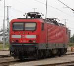 114 035-9 abgestellt im BW Rostock Hbf.29.07.2012