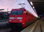 101 010-7 mit IC 2384 von Hamburg Hbf Richtung Stralsund kurz nach der Ankunft im Rostocker Hbf(11.09.10)