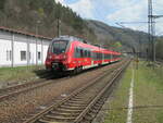 442 303 kam,am 28.April 2022,im ehemaligen Grenzbahnhof Probstzella,an.