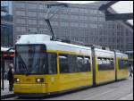 Moderne Stra�enbahn in Berlin am Alexanderplatz.