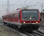 628 647 beim rangieren am Morgen des 03.02.2013 im Rostocker Hbf.