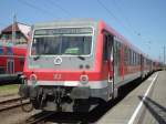 Sonderzug von Warnemnde Richtung Seelze kurz vor der Abfahrt Richtung Rostock Hbf Zug fuhr 19.02 Uhr ab Warnemnde(29.05.10)