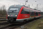 642 052 als RB11(Wismar-Tessin)bei der Ausfahrt im Rostocker Hbf.20.01.2018