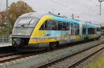 MV Design 642 040 stand am Mittag des 31.10.2023 als RB11 im Rostocker Hbf.