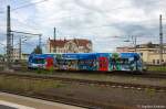 VT 011  Urlaubsmarkt Flughafen Leipzig/Halle  (650 543-1) MRB - Mitteldeutsche Regiobahn als HEX RB47 (HEX80979) von Bernburg nach Halle(Saale)Hbf, bei der Einfahrt in den Haller Hbf.